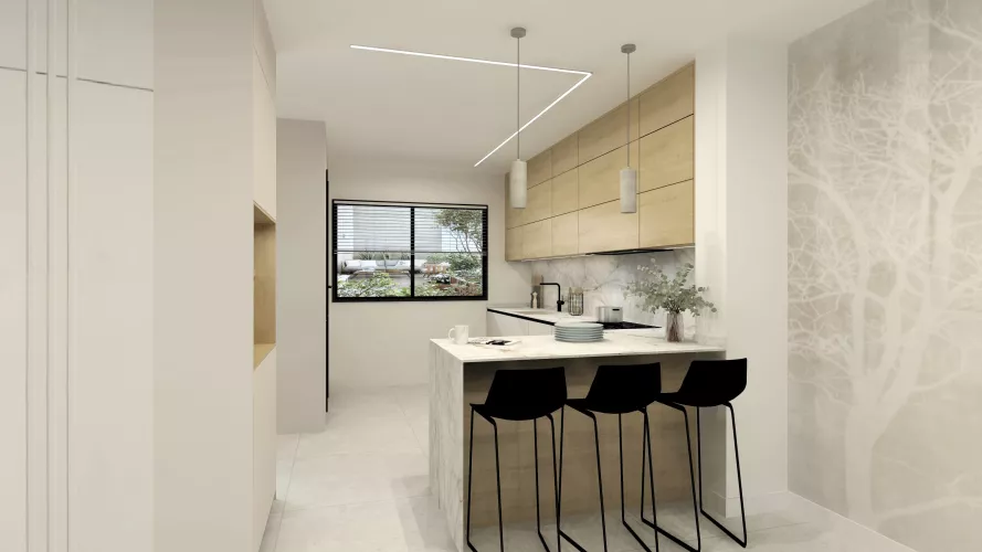 Una cocina de inspiración contemporánea y calidez natural