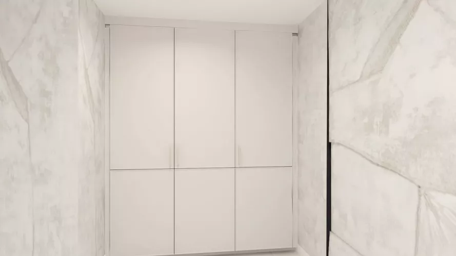 Cocina clara con mesado auxiliar