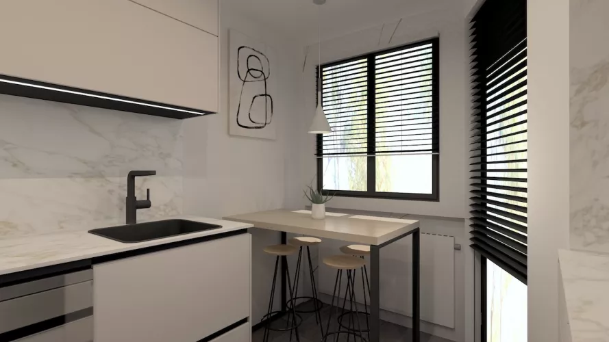 Cocina Pequeña con dos frentes