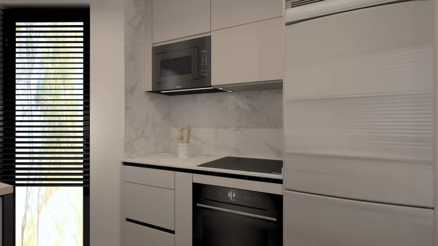 Cocina Pequeña con dos frentes