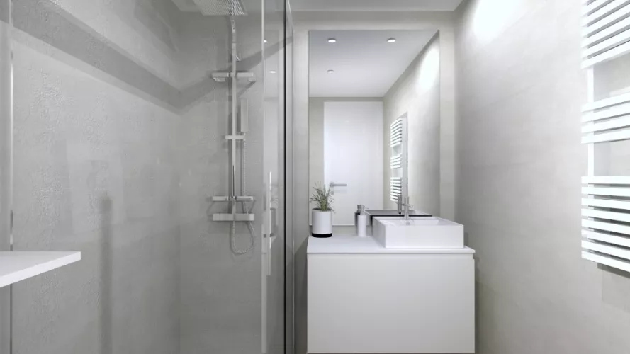 Baño moderno 3d proyecto