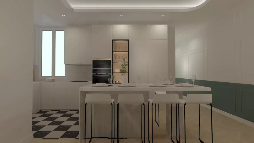 Cocina blanco perla