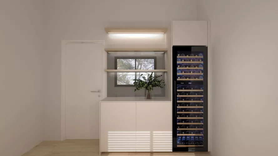 Cocina madera en L