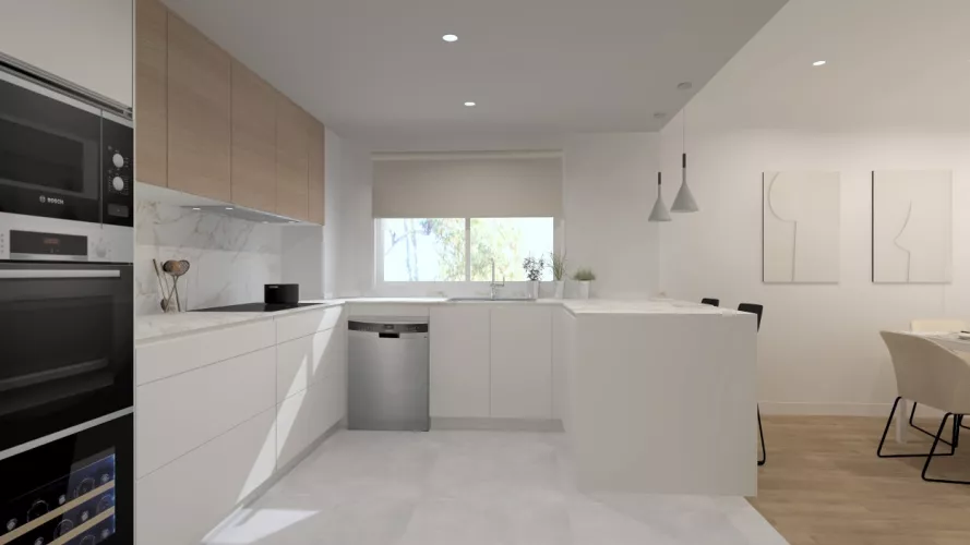 Cocina Santos blanca y roble