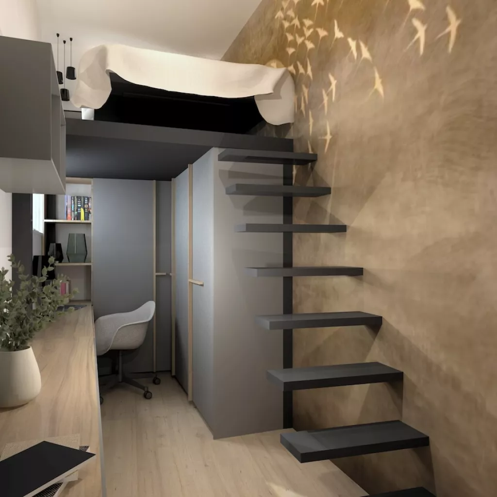 Proyecto decoración dormitorio doble altura