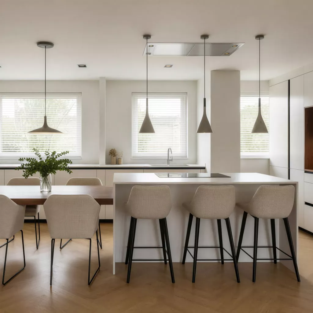 Cocina contemporánea en tonos neutros