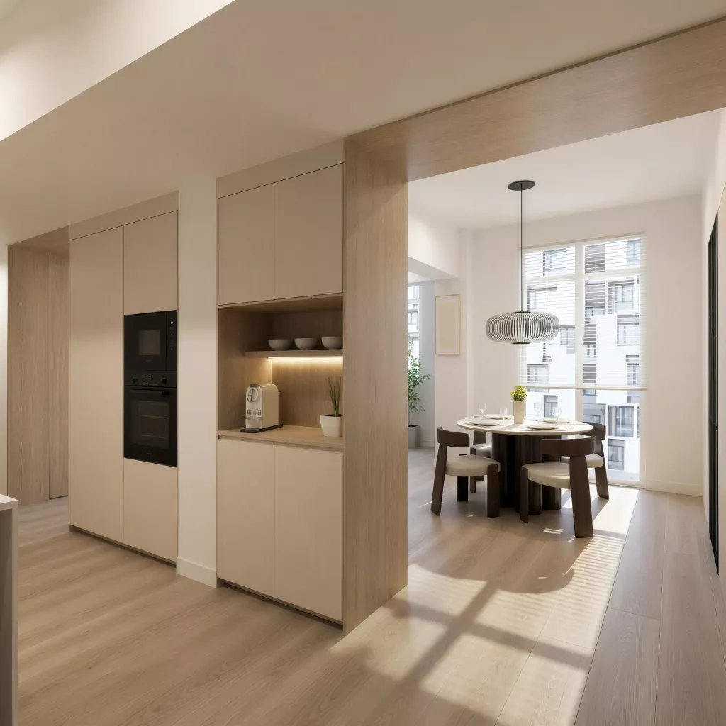 Cocina en madera clara y tonos neutros: calidez, luminosidad y diseño contemporáneo