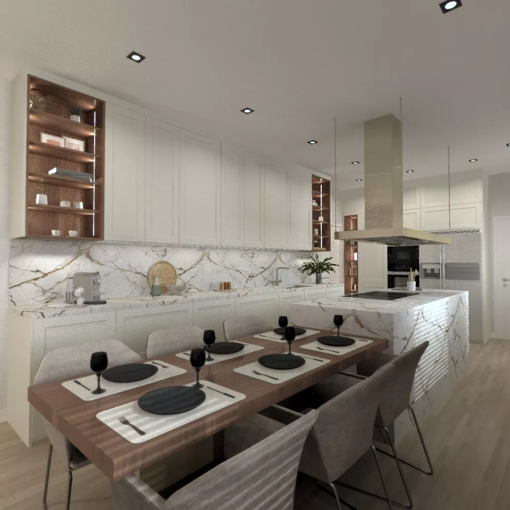 Cocina luminosa con isla central elegancia atemporal y diseño equilibrado