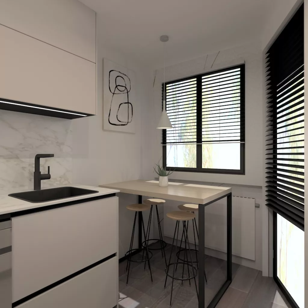 Cocina Pequeña con dos frentes