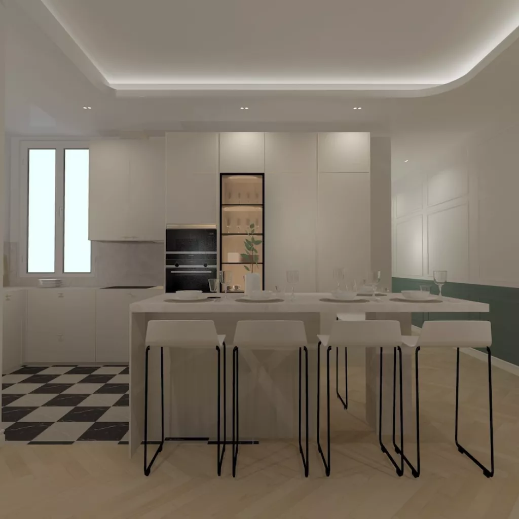 Cocina blanco perla