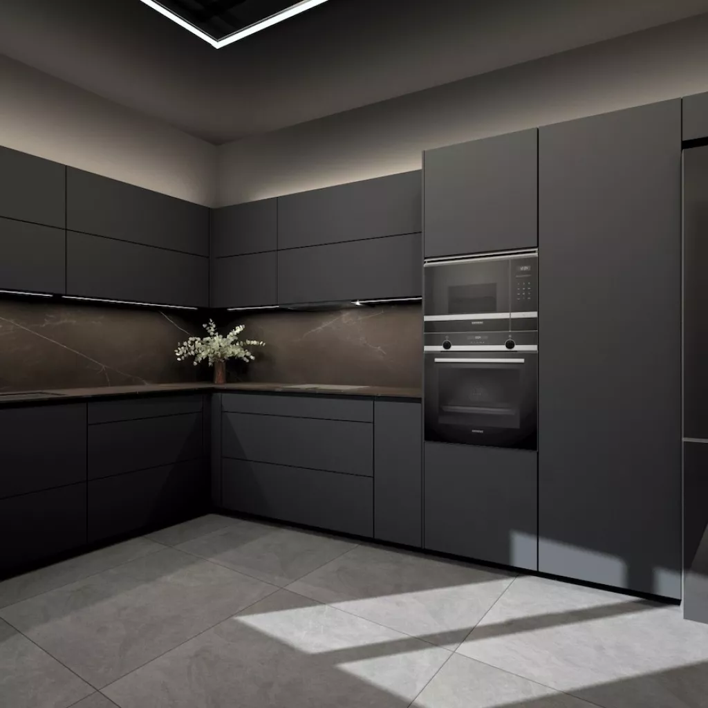 Cocina negro seda
